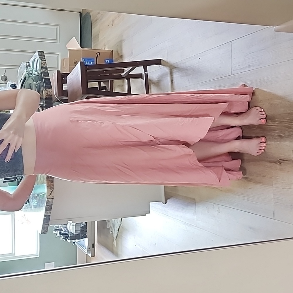 New pink high-low flowy skirt size M